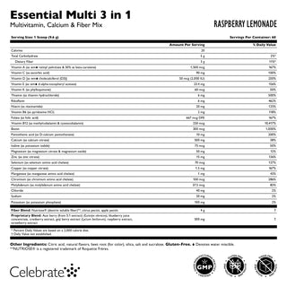Essential Multi 3 in 1 Multivitamin with Calcium, Boire Mélange