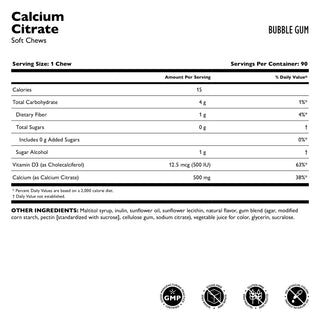 Calcium Citraat, Zachte Kauwtabletten