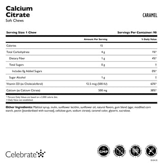 Calcium Citraat, Zachte Kauwtabletten