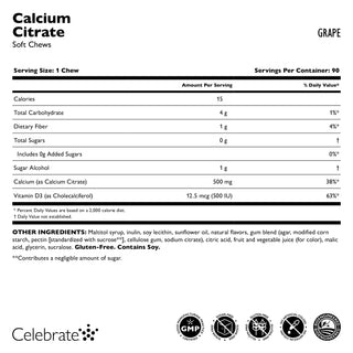 Calcium Citraat, Zachte Kauwtabletten