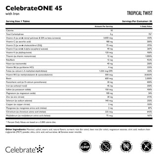 CelebrateONE 45 eenmaal daags Bariatrisch Multivitamine met IJzer, Kauwtablet