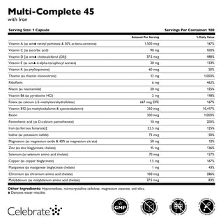 Multi-Complete 45 Bariatrisch Multivitamine met IJzer, Capsules 