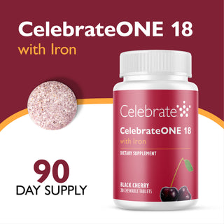 CelebrateONE 18 Multivitamine bariatrique à prendre une fois par jour avec Fer, A mâcher