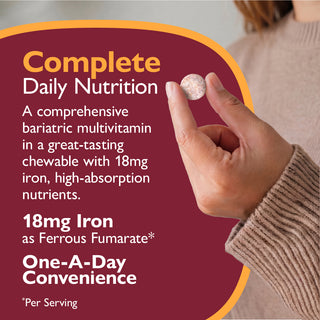 CelebrateONE 18 Multivitamine bariatrique à prendre une fois par jour avec Fer, A mâcher
