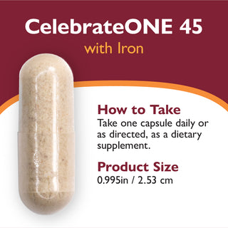 CelebrateONE 45 Multivitamine bariatrique à prendre une fois par jour avec Fer, Capsules