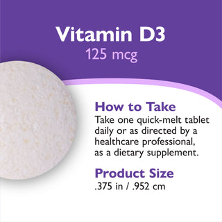 Vitamine D3 125mcg (5.000 IU), Quick-Melt, Orange