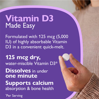 Vitamine D3 125mcg (5.000 IU), Quick-Melt, Orange