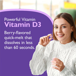 Vitamine D3 625mcg (25.000 IU), Quick-Melt, Berry