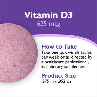 Vitamine D3 625mcg (25.000 IU), Quick-Melt, Berry