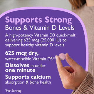 Vitamine D3 625mcg (25.000 IU), Quick-Melt, Berry