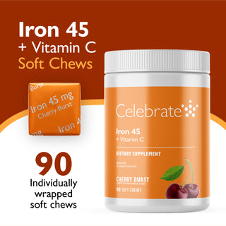 Fer 45 mg + Vitamine C, Pâte à mâcher