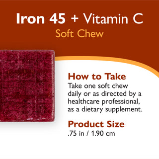 Fer 45 mg + Vitamine C, Pâte à mâcher