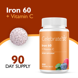 Fer 60 mg + Vitamine C, A mâcher, Berry 