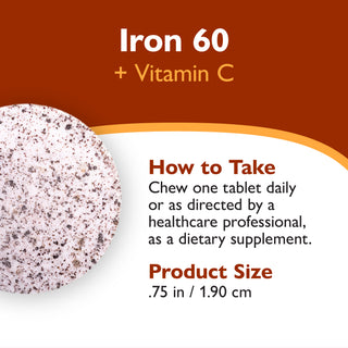 Fer 60 mg + Vitamine C, A mâcher, Berry 