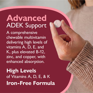 Multi-ADEK Vitamine zonder IJzer, Kauwtablet, Berry Sorbet
