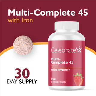 Multi-Complete 45 Multivitamine bariatrique avec Fer, A mâcher
