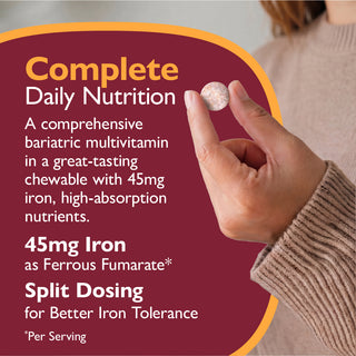Multi-Complete 45 Multivitamine bariatrique avec Fer, A mâcher