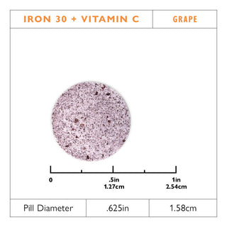 Fer 30 mg + Vitamine C A mâcher Comprimés, Grape 