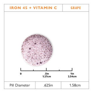 IJzer 45 mg + Vitamine C Kauwtablet Tabletten, Grape